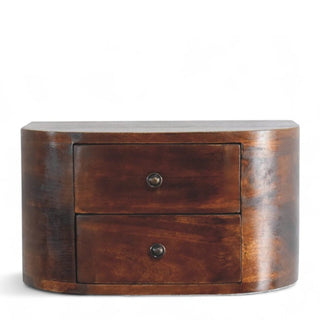 Mid-Century Floating Nightstand Lunar 2-Drawer Design - front view