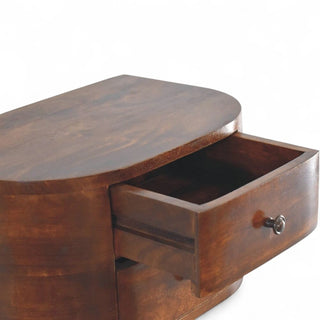Mid-Century Floating Nightstand Lunar 2-Drawer Design - side angle view