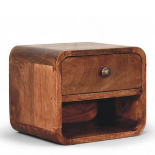 Mid-Century Floating Nightstand Mini Honey Caramel - floating installation