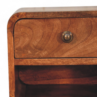 Mid-Century Floating Nightstand Mini Honey Caramel - top surface view