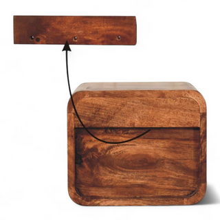 Mid-Century Floating Nightstand Mini Honey Caramel - lifestyle bedroom