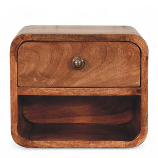 Mid-Century Floating Nightstand Mini Honey Caramel - front view