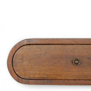 Mid-Century Floating Nightstand Round Chestnut Design - top surface view