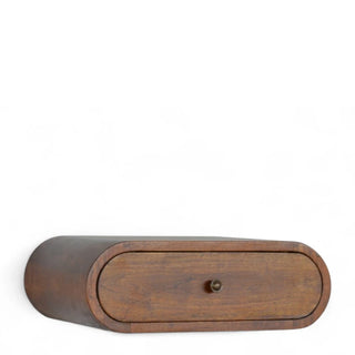 Mid-Century Floating Nightstand Round Chestnut Design - dimensions scale