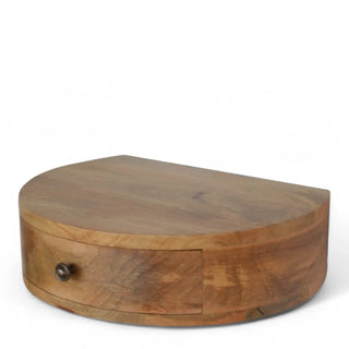 Mid-Century Floating Nightstand Rounded Oak-Ish - wood grain close up