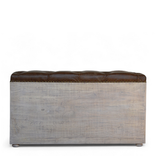 Rear angle view of Mid-Century Modern Buffalo Hide Shoe Cabinet with Storage