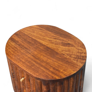Mid-Century Modern Chestnut 2-Drawer Nightstand - dimensions scale