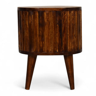 Mid-Century Modern Chestnut 2-Drawer Nightstand - drawer open detail