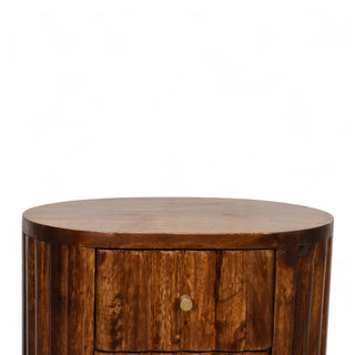 Mid-Century Modern Chestnut 2-Drawer Nightstand - lifestyle bedroom