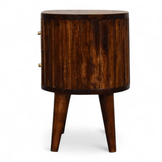 Mid-Century Modern Chestnut 2-Drawer Nightstand - product white background