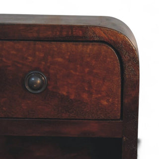 Mid-Century Modern Chestnut Floating Nightstand Mini Open Slot - floating installation