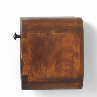 Mid-Century Modern Chestnut Floating Nightstand Mini Open Slot - top surface view