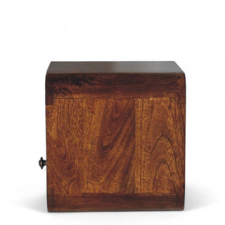 Mid-Century Modern Chestnut Floating Nightstand with Open Slot - dimensions scale