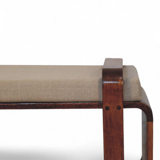 Storage view of Mid-Century Modern Chestnut Solid Wood Loop Bench with solid wood chestnut