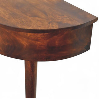 Mid-Century Modern Chestnut Wall-Mounted Console Table - dimensions scale