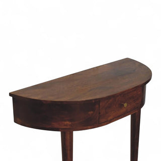 Mid-Century Modern Chestnut Wall-Mounted Console Table - top surface view