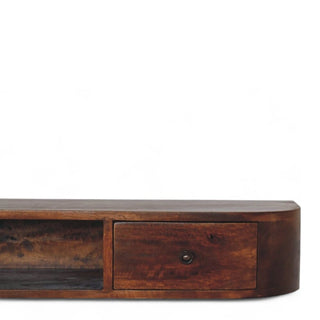 Mid-Century Modern Console Table 2-Drawer Floating - dimensions scale