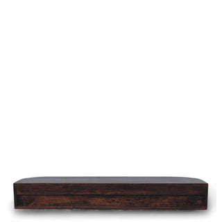 Mid-Century Modern Console Table 2-Drawer Floating - wood grain close up