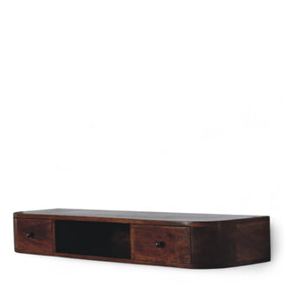 Mid-Century Modern Console Table 2-Drawer Floating - product white background