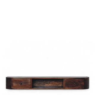 Mid-Century Modern Console Table 2-Drawer Floating - front view