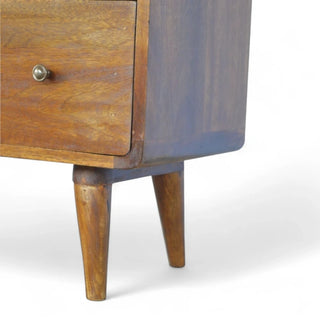 Mid-Century Modern Curved Solid Wood 3-Drawer Chest - drawer open detail