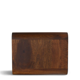 Mid-Century Modern Floating Console Table 2-Drawer Storage - wood grain close up