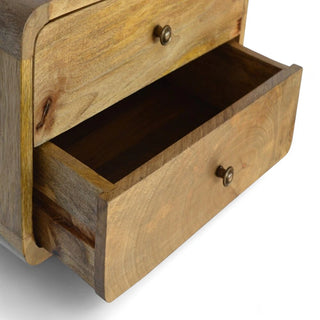 Mid-Century Modern Floating Nightstand Oak-Ish 2-Drawer - side angle view