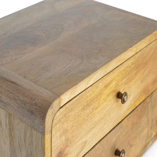 Mid-Century Modern Floating Nightstand Oak-Ish 2-Drawer - wood grain close up