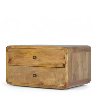 Mid-Century Modern Floating Nightstand Oak-Ish 2-Drawer - lifestyle bedroom