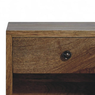 Mid-Century Modern Oak Wall-Mounted Nightstand - floating installation