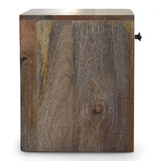 Mid-Century Modern Oak Wall-Mounted Nightstand - drawer open detail