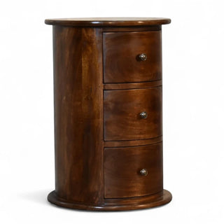 Mid-Century Modern Solid Wood 3-Drawer Drum Chest - lifestyle living room