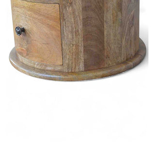 Mid-Century Modern Solid Wood 3-Drawer Drum Chest - door handle detail