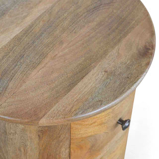 Mid-Century Modern Solid Wood 3-Drawer Drum Chest - drawer open detail