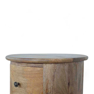 Mid-Century Modern Solid Wood 3-Drawer Drum Chest - leg detail close up