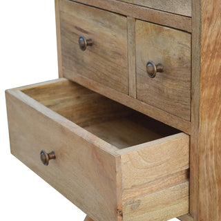 Mid-Century Modern Solid Wood 4-Drawer Nightstand - side angle view