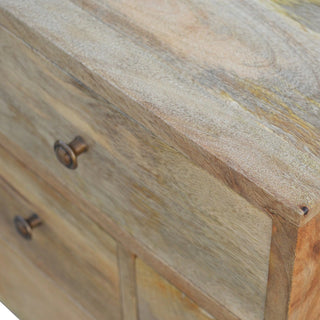 Mid-Century Modern Solid Wood 4-Drawer Nightstand - top surface view