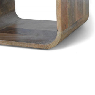 Mid-Century Modern Solid Wood Nightstand - wood grain close up