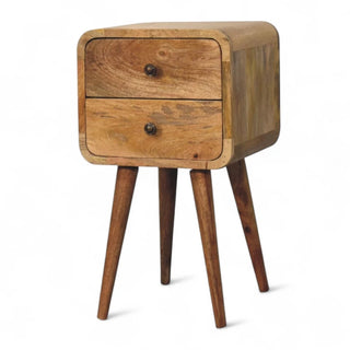 Mid-Century Modern Solid Wood Nightstand - wood grain close up