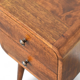 Mid-Century Modern Solid Wood Nightstand - wood grain close up