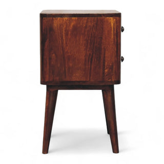 Mid-Century Modern Solid Wood Nightstand Bera Design - wood grain close up