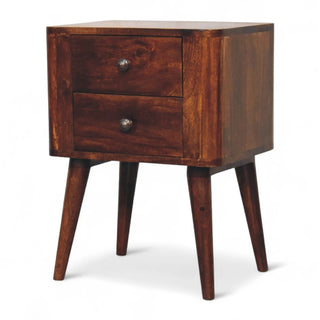 Mid-Century Modern Solid Wood Nightstand Bera Design - dimensions scale