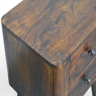 Mid-Century Modern Solid Wood Nightstand Bera Design - drawer open detail