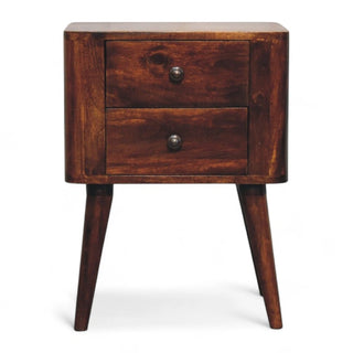 Mid-Century Modern Solid Wood Nightstand Bera Design - front view