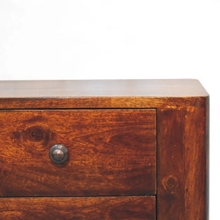 Mid-Century Modern Solid Wood Nightstand Bera Design - rear profile view