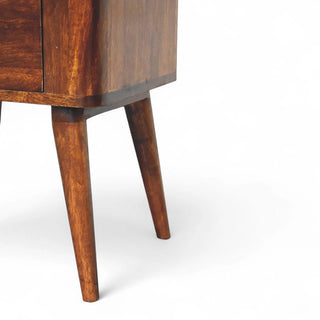 Mid-Century Modern Solid Wood Nightstand Bera Design - top surface view