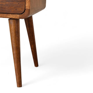 Mid-Century Modern Solid Wood Nightstand - dimensions scale