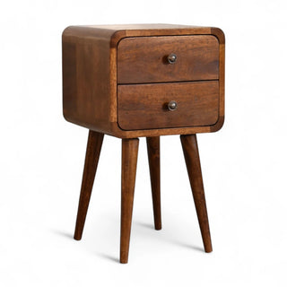 Mid-Century Modern Solid Wood Nightstand - top surface view