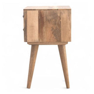 Mid-Century Modern Solid Wood Nightstand Chestnut Finish - lifestyle bedroom
