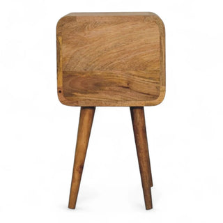 Mid-Century Modern Solid Wood Nightstand - drawer open detail